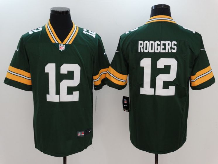 Men Green Bay Packers #12 Rodgers Green Nike Vapor Untouchable Limited NFL Jerseys->->NFL Jersey